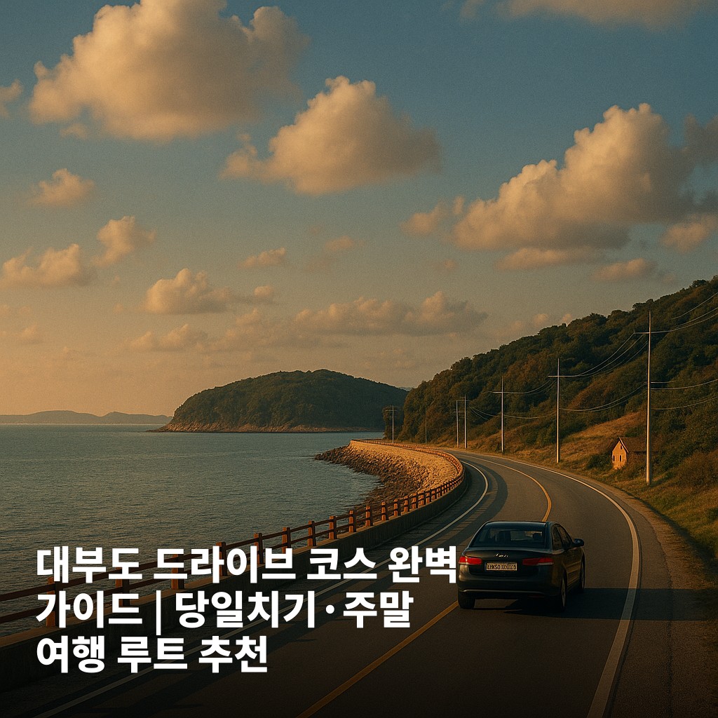 대부도 드라이브 코스 완벽 가이드 | 당일치기·주말 여행 루트 추천 대표 이미지